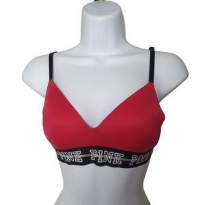 Victoria's Secret PINK 32B Red Wear Everywhere Wireless Lightly-lined T-Shirt Br